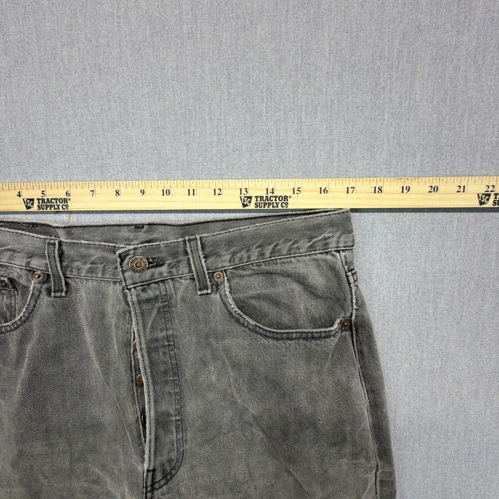 Vintage Levi's Black 501 Jeans Men's 35x34 (Fits 33x33) Made In USA Distressed - Picture 16 of 16